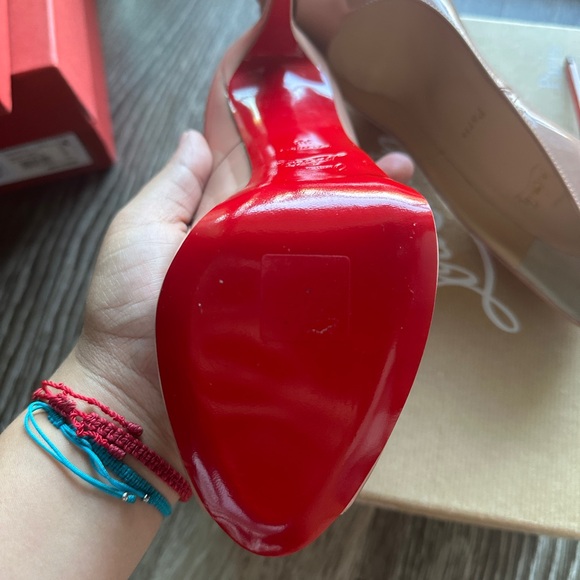 NIB CHRISTIAN LOUBOUTIN Patent Leather Privé Open Toe Pump 120 - Picture 13 of 16